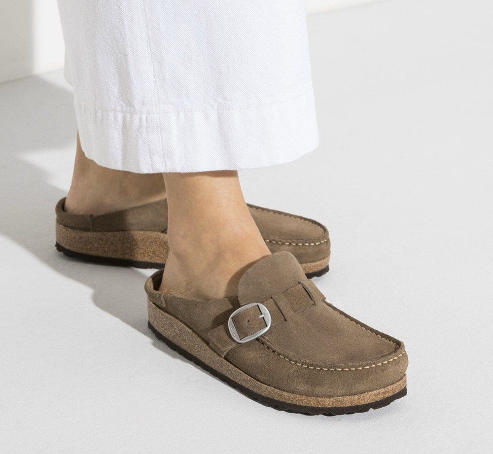 Birkenstock Buckley Buckle Clogs Gray Taupe EU 38 Women's 7-7.5 Moccasins